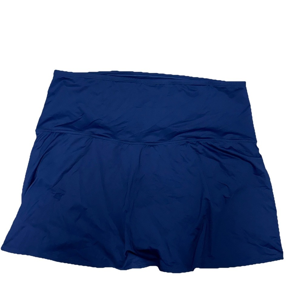 NWT Lands End Swim Skirt Skort Womens 26W Navy Blue Attached Swimsuit Briefs
